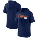 MLB パドレス プルオーバー パーカー Fanatics（ファナティクス） メンズ ネイビー (Men's Fanatics Branded Offensive Strategy Short Sleeve Pullo)