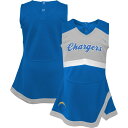 Your young little one looks like the ultimate Los Angeles Chargers cheerleader in this Captain Jumper dress. It features a sleeveless construction and lightweight material that allows them to move freely. An unmistakable Los Angeles Chargers design with bold team graphics and accents makes your tot the cutest fan in the room.Machine wash, tumble dry lowImportedTwo-snap closure at back neckEmbroidered fabric appliqueBrand: OuterstuffOutseam on size 24M measures approx. 12.5"Officially licensedMaterial: 100% PolyesterSleeveless