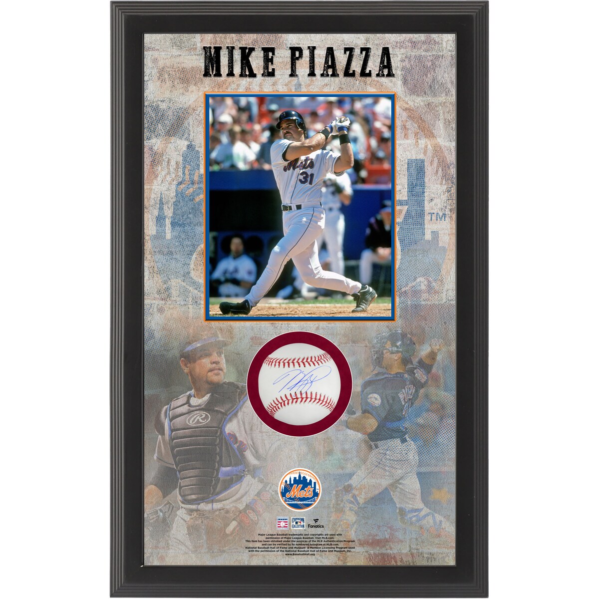 Signed Goods - 【MLB公式ホログラム付】MLB メッツ マイク・ピアッツァ 直筆サイン ボール Fanatics Authentic/ファナティクスオーセンティック (AUT BASEBALL SHBX 9272021)