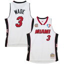 There is no doubt that Dwyane Wade earned their spot in the NBA's 2023 Hall of Fame Class. Celebrate a legendary Miami Heat career with this Throwback Swingman Jersey from Mitchell & Ness. This classic jersey features special heat-sealed patches that serve as a highlight reel of your favorite player's most impressive accomplishments. This Miami Heat jersey doesn't just represent Dwyane Wade's accomplishments, it also encapsulates the countless hours of hard work and dedication it took to achieve everlasting greatness.Mesh fabricSwingman ThrowbackMachine wash, line dryOfficially licensedWoven jock tag at hemMaterial: 100% PolyesterHeat-sealed appliquesV-neckMesh fabricHeat sealed printed twill graphicsImportedBrand: Mitchell & Ness