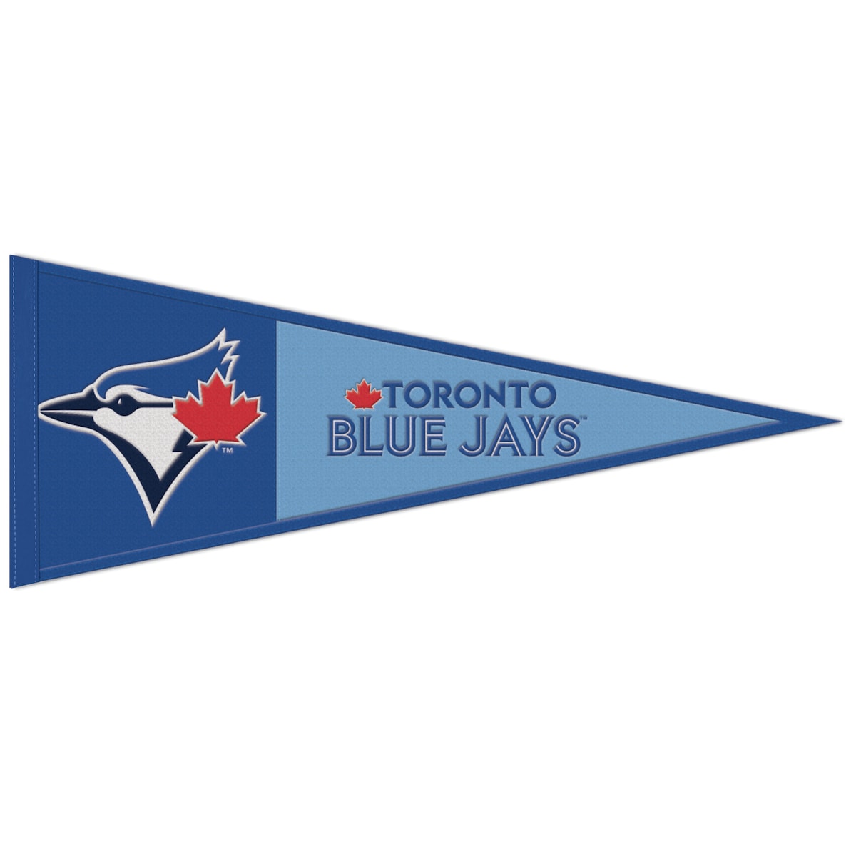 Put your die-hard Toronto Blue Jays fandom on full display with this WinCraft 13" x 32" pennant. It features embroidered graphics of the team's logo and their name spelled out, meaning there will be no doubt about who you are rooting for on game day. Whether displayed outside, in your office or anywhere else, the durable wool fabric ensures this piece of Toronto Blue Jays dcor will always emphasize your team spirit.Embroidered Fabric AppliqueImportedOfficially licensedSingle-sided designBrand: WinCraftMeasures approx. 13'' x 32''Wipe clean with a damp clothMaterial: 70% Wool/30% Polyester