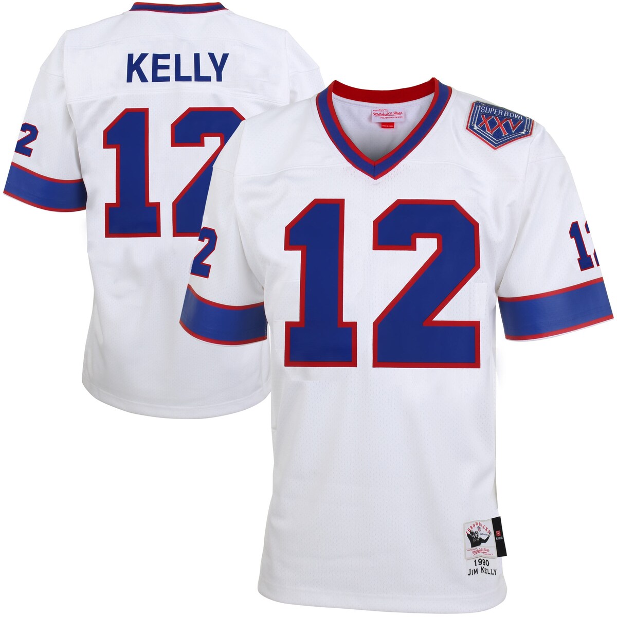 Celebrate your Buffalo Bills with this Authentic Throwback jersey from Mitchell & Ness! You'll show some true team spirit and some love for the legendary when you wear this at your next game day get-together! This authentic, professional quality on-field jersey is constructed of premium nylon mesh fabric and is adorned with graphics for a look any Buffalo Bills fan will envy!Material: 100% PolyesterMachine wash, line dryJersey Color Style: RetiredOfficially licensedThrowback JerseyTackle twill numbers & letteringTight weave mesh bodySide slits at hemSewn-on tag with player name beneath jock tagDrop tailOfficially licensed NFL productScreen print stripes on sleevesImportedRib-knit v-neck collarNFL Throwback authentic jock tagBrand: Mitchell & NessDazzle shoulders, sleeves & side panelsConstructed of the same material fabrication, cut lines and numbering systems of the jerseys worn by the players of that era100% Polyester fabric