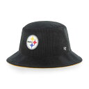 NFL スティーラーズ バケットハット '47 メンズ ブラック (NFL Thick Cord Bucket)