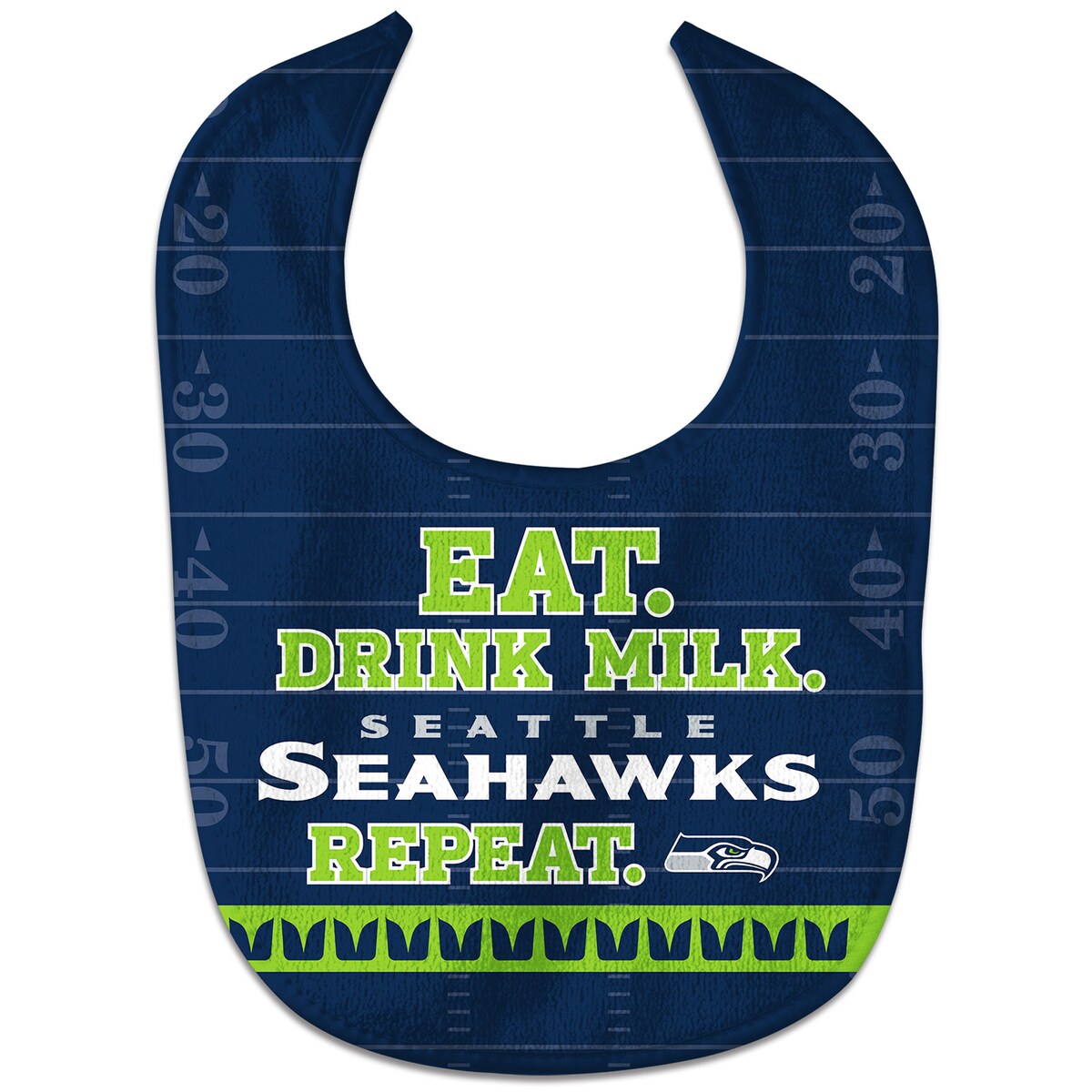 【公式グッズ】NFL シーホークス スタイ ウィンクラフト (All Pro Baby Bib-Eat Drink Repeat)