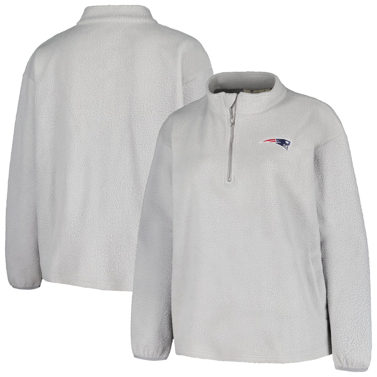 NFL ペイトリオッツ プルオーバー Profile レディース グレイ (23 Women Plus Sherpa 1/4 Zip)