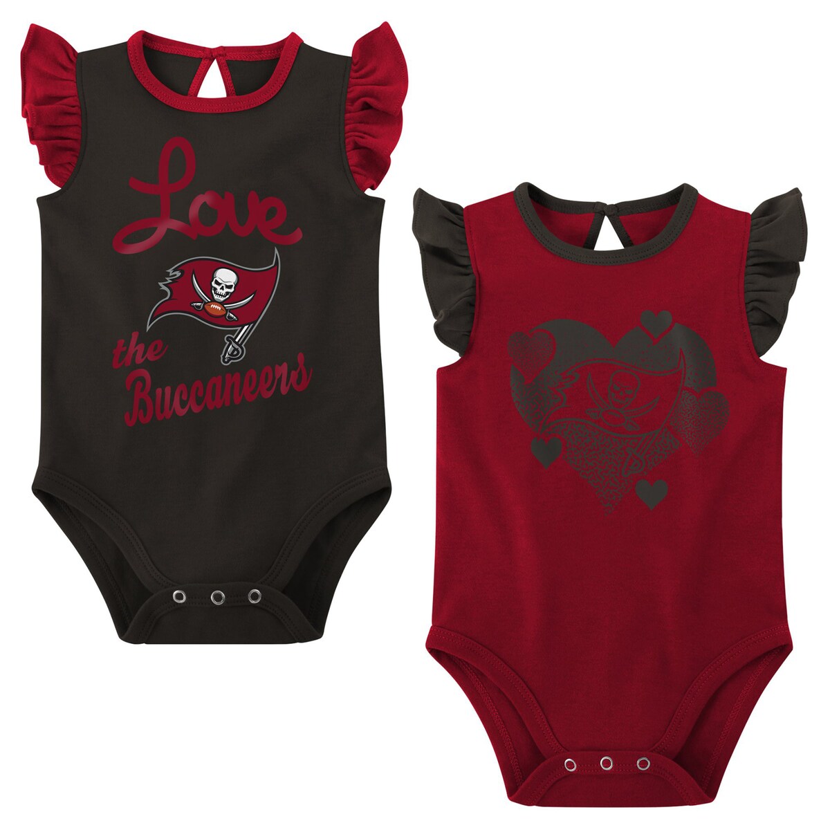 NFL バッカニアーズ ロンパースセット Outerstuff（アウタースタッフ） ベビー レッド (23 Newborn Spread the Love 2 Pack SS Creeper Set)