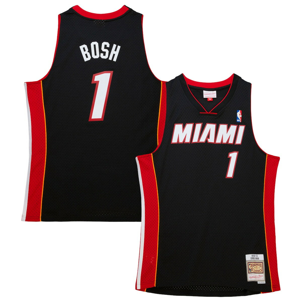 NBA ヒート クリス・ボッシュ ユニフォーム Mitchell & Ness（ミッチェル＆ネス） メンズ ブラック (MNC NBA HWC Mens Swingman Jersey)