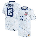 Look and feel like the real deal by adding this Alex Morgan 2023 Home Replica Jersey to your game day wardrobe. This Nike jersey features Dri-FIT technology that keeps you dry and comfortable for all 90 minutes of the match. Its replica design and USWNT graphics will have you feeling like you're part of the squad when the team takes the pitch on matchday.Woven Authentic Nike jock tag on left hemReplicaOfficially licensedSewn on embroidered team crest on left chestImportedDri-FIT technology wicks away moistureBrand: NikeMachine wash gentle or dry clean. Tumble dry low, hang dry preferred.Material: 100% PolyesterEmbroidered Nike logo on right chestTagless collar for added comfortVentilated mesh panel inserts