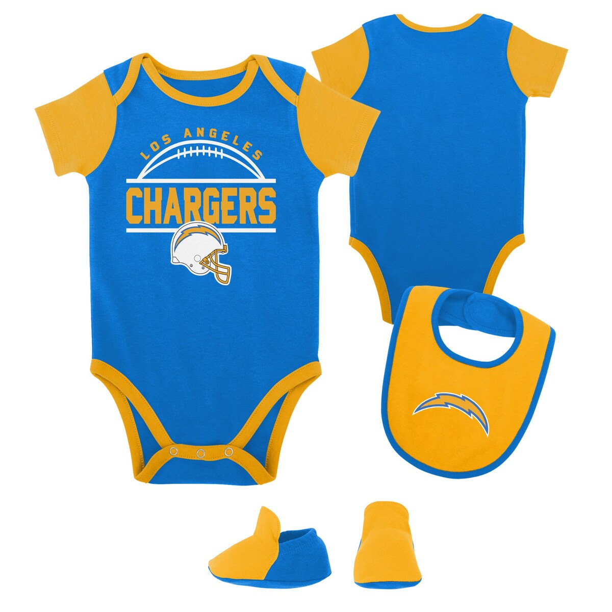 NFL チャージャーズ ロンパースセット Outerstuff（アウタースタッフ） ベビー パウダーブルー (23 Newborn Home Field Advantage Creeper Bib and Bootie Set)