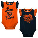 NFL ベアーズ ベビー服 セット Outerstuff（アウタースタッフ） ベビー ネイビー (23 Newborn Spread the Love 2 Pack SS Creeper Set)