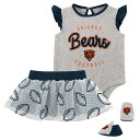 NFL ベアーズ ベビー服 3点 セット Outerstuff（アウタースタッフ） ベビー ヘザーグレイ (23 Infant All Dolled Up SS Creeper Skirt and Bootie Set)