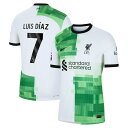 Get ready to root on the Mighty Reds whenever you wear this Liverpool Luis Diaz 2023/24 Away Authentic Player Jersey from Nike. This authentic jersey will make you feel like you're stepping on the pitch alongside your favorite players. With the classic Liverpool graphics, you'll never walk alone.Jersey Color Style: AwayVaporKnit technology features breathable, flexible fabric with moisture-wicking propertiesShort sleeveMaterial: 100% PolyesterTagless collar for added comfortDri-FIT technology wicks away moistureOfficially licensedAuthenticVentilated mesh panel insertsSlim fit follows your body's shape closely to let you move freelyMachine wash, line dryHeat-sealed team crest on left chestWoven Authentic Nike jock tag on left hemBrand: NikeImportedHeat-sealed Nike logo on right chestRaglan sleeves allow natural range of motion