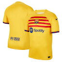 Get your young fan ready for game day with this Barcelona 2022/23 Fourth Breathe Stadium Replica Jersey from Nike. The lightweight fit and feel will keep them cool and comfortable all day long. The crisp Barcelona graphics and unique designs will help it quickly become their favorite jersey.Replica JerseyJersey Color Style: FourthDri-FIT technology wicks away moistureNike Dry fabrics move sweat from your skin for quicker evaporationhelping you stay dry, comfortable and focused on the task at handBrand: NikeVentilated mesh panel insertsMachine wash, tumble dry lowTagless collar for added comfortWoven Authentic Nike jock tag on left hemImportedMaterial: 100% PolyesterSewn on embroidered team crest on left chestOfficially licensedEmbroidered Nike logo on right chest