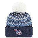 NFL タイタンズ ニット帽 '47 レディース ネイビー (NFL Womens Elsa Cuffed Pom Knit)