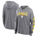 NFL ラムズ Tシャツ Fanatics（ファナティクス） レディース ヘザーグレイ (23 HSN Women's Classic Outline Lightweight LS Hood)