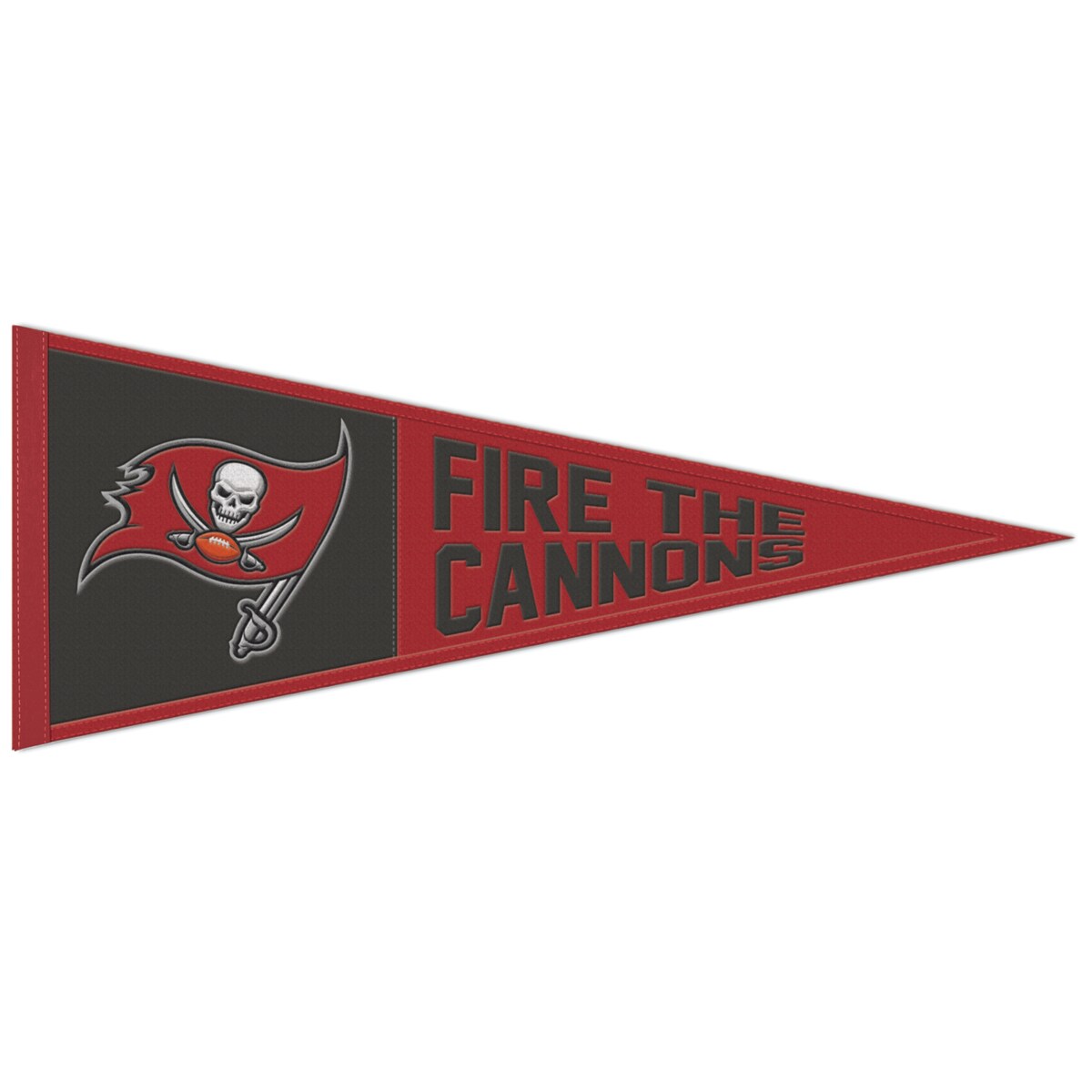 Flaunt your unwavering Tampa Bay Buccaneers fandom with this WinCraft 13" x 32" pennant. It features a single-sided design of embroidered team graphics, including their iconic logo and famous slogan that true supporters have come to love. The durable wool fabric makes this the perfect addition to your collection of Tampa Bay Buccaneers dcor.Officially licensedImportedMeasures approx. 13'' x 32''Brand: WinCraftWipe clean with a damp clothSingle-sided designMaterial: 70% Wool/30% PolyesterEmbroidered graphics