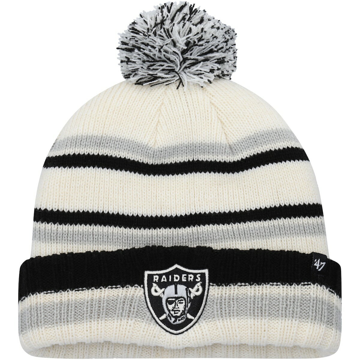 NFL レイダース ニット帽 039 47 キッズ クリーム (NFL Youth Driftway Cuff Pom Knit)