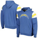 This Los Angeles Chargers Premier Nico pullover hoodie from '47 features distressed graphics that make an epic, vintage style choice on game day. This midweight hoodie features fleece lining and a front pouch pocket that provides extra warmth when the temperature drops. Finished off with contrasting colors at the shoulder, this Los Angeles Chargers pullover is sure to be a favorite in any collection.PulloverMachine wash, tumble dry lowOfficially licensedFleece liningMaterial: 100% CottonFlatlock stitchingLong sleeveDistressed screen print graphicsWoven clip tag with brand logoFront pouch pocketBrand: '47HoodedMidweight hoodie suitable for moderate temperaturesImported