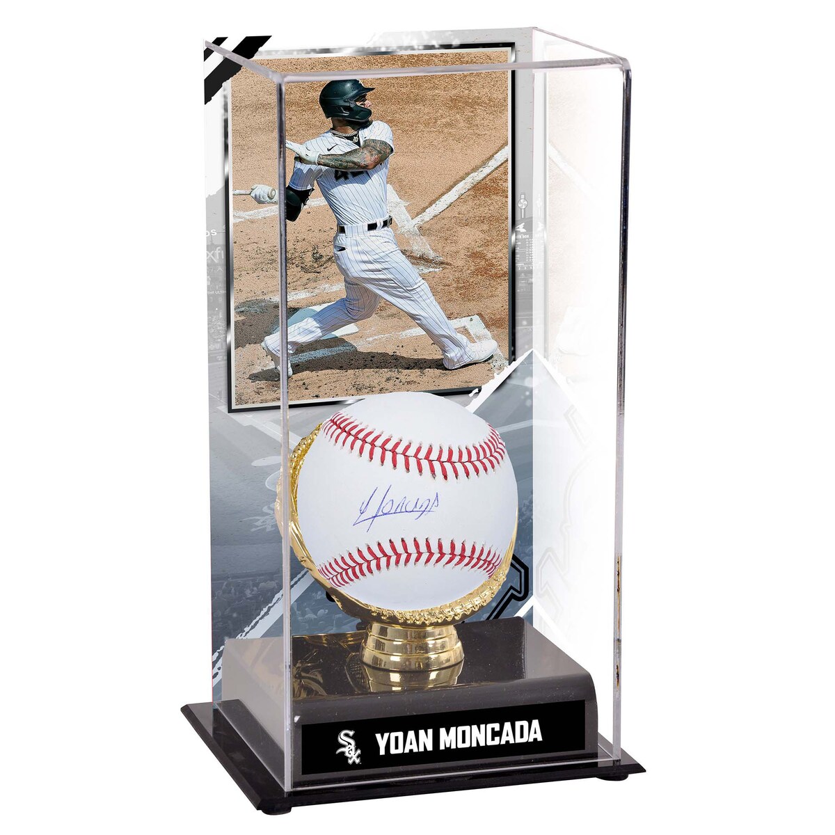 Take your collection of Yoan Moncada memorabilia to the next level with this autographed Chicago White Sox Baseball and Sublimated Baseball Display Case with Image. Whether displayed in your home or office, it's the perfect way to highlight your passion for Yoan Moncada for years to come.Measures approx. 4.9'' x 4.25'' x 9.75''Hand-signed autographOfficially licensedBrand: Fanatics AuthenticObtained under the auspices of the Major League Baseball Authentication Program and can be verified by its numbered hologram at MLB.comIncludes an individually numbered, tamper-evident hologramSignature may vary