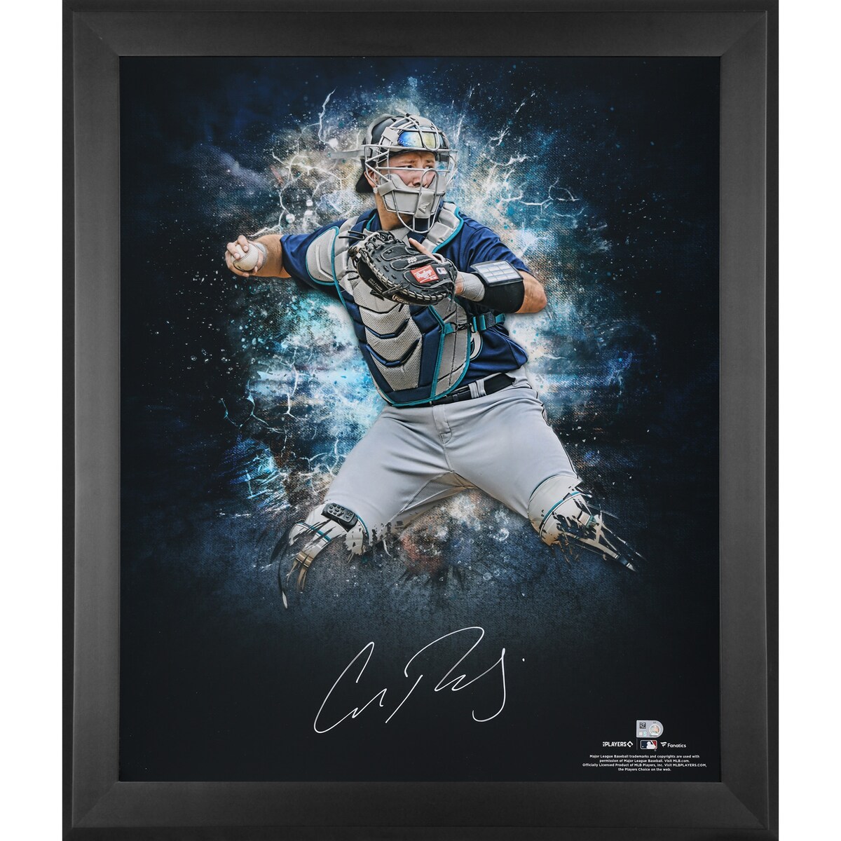 If Cal Raleigh is one of your favorite players on the Seattle Mariners, then be sure to pick up this autographed Framed 20" x 24" In Focus Photograph. Featuring a hand-signed signature from the ''Big Dumper,'' it's the perfect way to showcase your support for Cal Raleigh for years to come.Obtained under the auspices of the Major League Baseball Authentication Program and can be verified by its numbered hologram at MLB.comDimensions are approximately 20" x 24"Frame measures approx. 23.5'' x 27.5'' x 1''Made in the USABrand: Fanatics AuthenticSignature may varyOfficially licensed