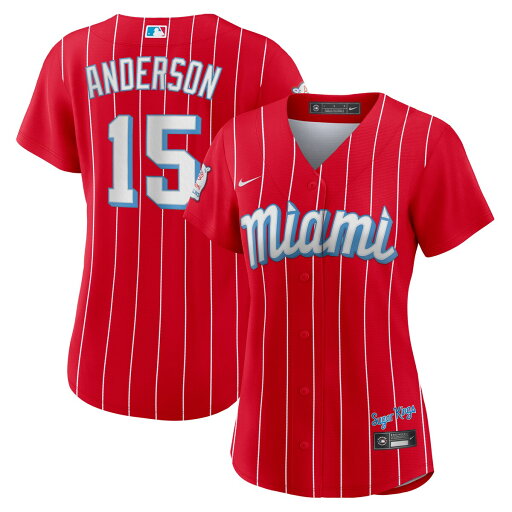【公式グッズ】MLB マーリンズ ブライアン・アンダーソン レプリカ ユニフォーム Nike ナイキ レディース レッド (Women's Nike City Connect Replica Player Jersey - 2023 Patch Change) 【公式グッズ】MLB マーリンズ ブライアン・アンダーソン レプリカ ユニフォーム Nike ナイキ レディース レッド (Women's Nike City Connect Replica Player Jersey - 2023 Patch Change)