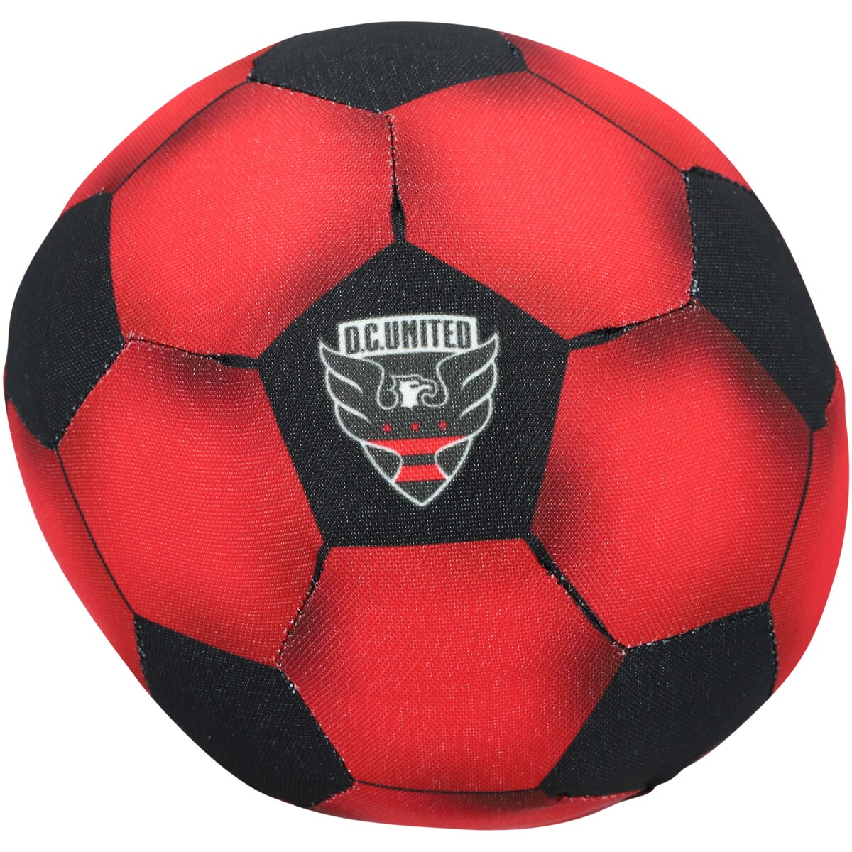 This D.C. United Soccer Ball Plush dog toy allows your furry friend to show team spirit right alongside you. The toy is made of durable canvas for hours of play. The bold graphics allow your four-legged friend to show everyone the kind of fan environment they're walking into. Next time you gear up for the big match, don't forget to break out your pet's favorite toy.Sublimated graphicsMade in the USATagless design for safe playBrand: All Star DogsOfficially licensedHand wash, line dryMaterial: 100% CanvasMeasures approx. 7''