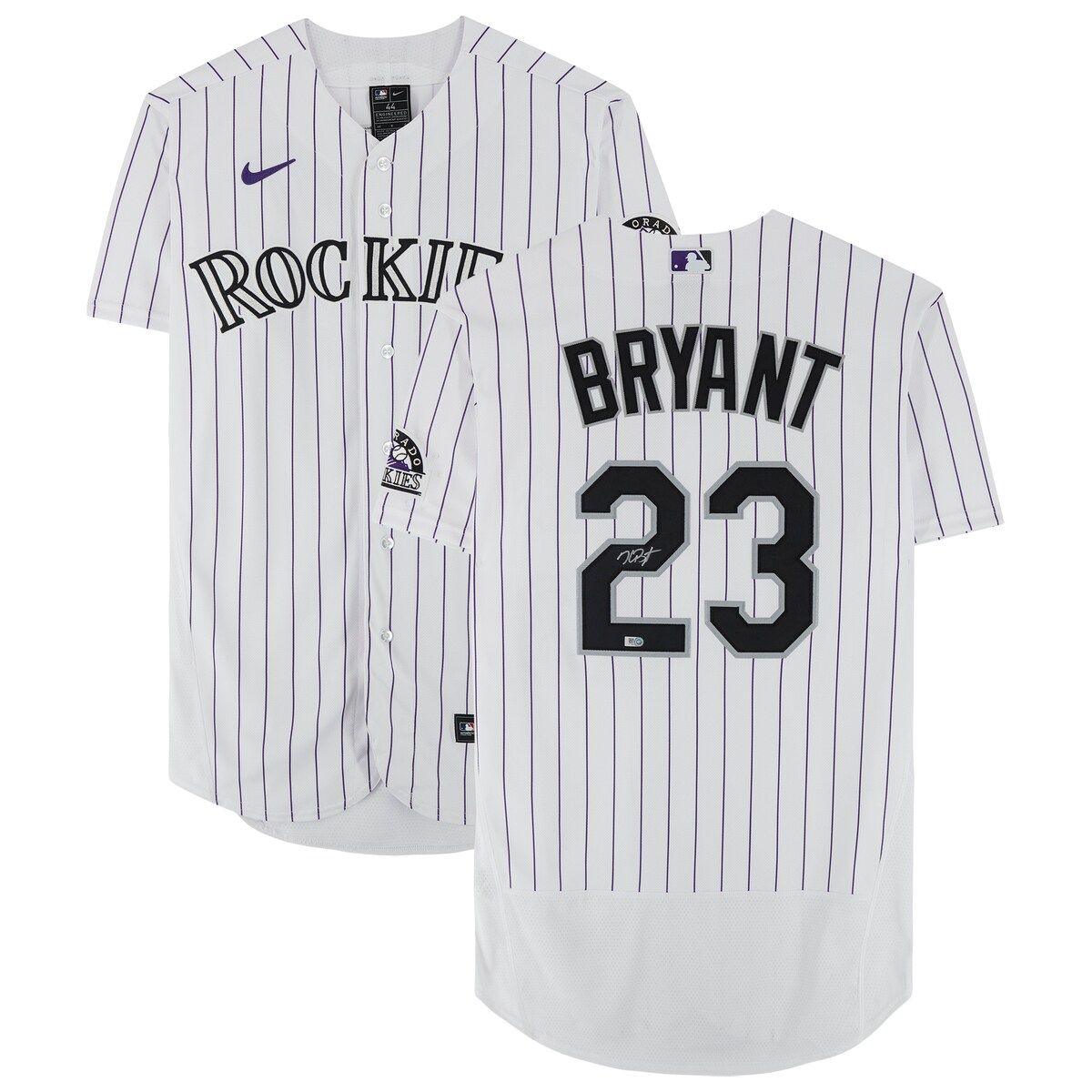 Take your collection of Colorado Rockies memorabilia to the next level by adding this Kris Bryant autographed Nike Authe...