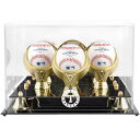 MLB レンジャーズ コレクタブル用 野球ボールケース（ボール無し） Fanatics（ファナティクス） (Golden Classic Three Baseball Logo Display Case)