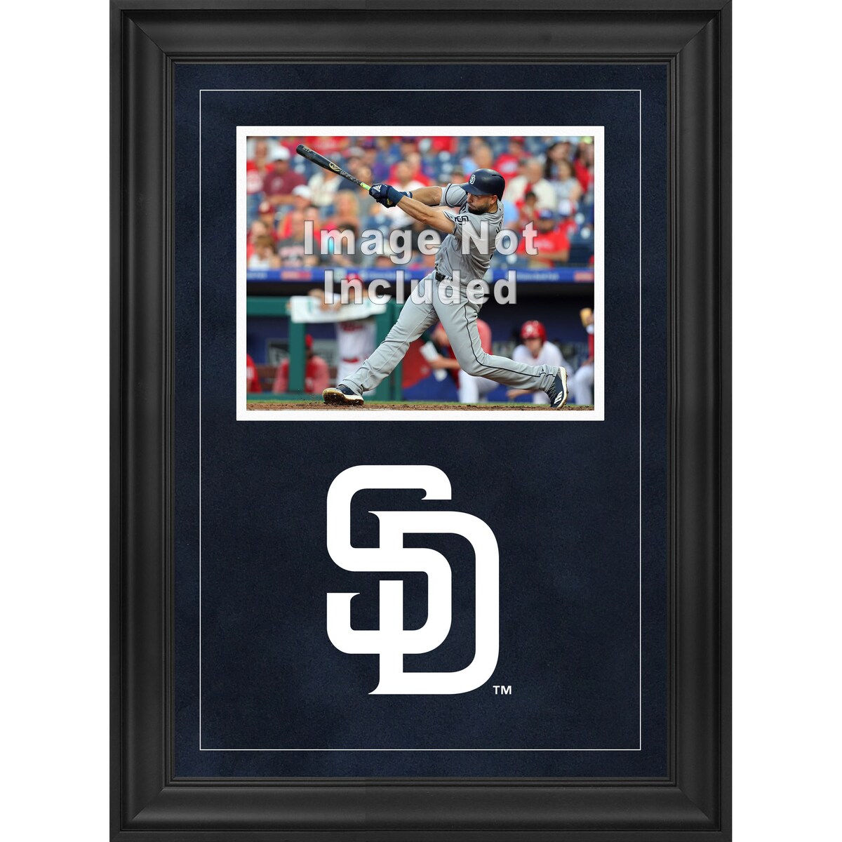 Each black wood frame is double matted in suede and includes a laser cut team logo that has been individually assembled. This collectible is officially licensed by the Major League Baseball. Please note that this photo frame is for horizontal frames only. The frame measures 16'' x 26'' x 1''.Officially licensedMemorabilia sold seperatelyMade in the USABrand: Fanatics AuthenticMemorabilia sold separately