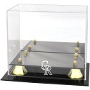The Colorado Rockies Golden Classic mini helmet logo display case is made of 1/8''-inch thick acrylic. It features a bla...