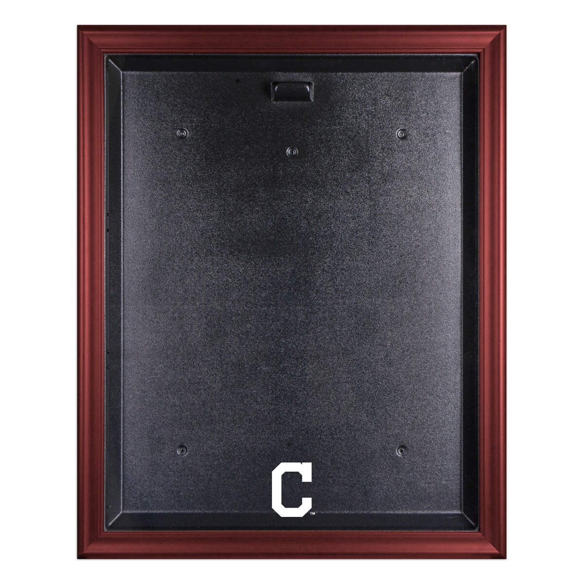 The Cleveland Indians mahogany finished framed logo jersey display case opens on hinges and is easily wall-mounted. It comes with a 24" clear acrylic rod to display a collectible jersey. This case is constructed with a durable, high-strength injection mold backing, encased by a beautiful wood frame with a team logo on the front. Officially licensed by Major League Baseball. The inner dimensions of the case are 38" x 29 1/2"x 3" with the outer measurements of 42" x 34 1/2" x 3 1/2". Memorabilia sold separately.Made in the U.S.A.Engraved team graphicsWood frameHas a LogoOfficially licensed MLB productIncludes acrylic rod to hold jerseyMemorabilia sold separatelyImportedHinges to open easilyEasily wall mountedOfficially licensedCollectible jersey display caseBrand: Fanatics Authentic