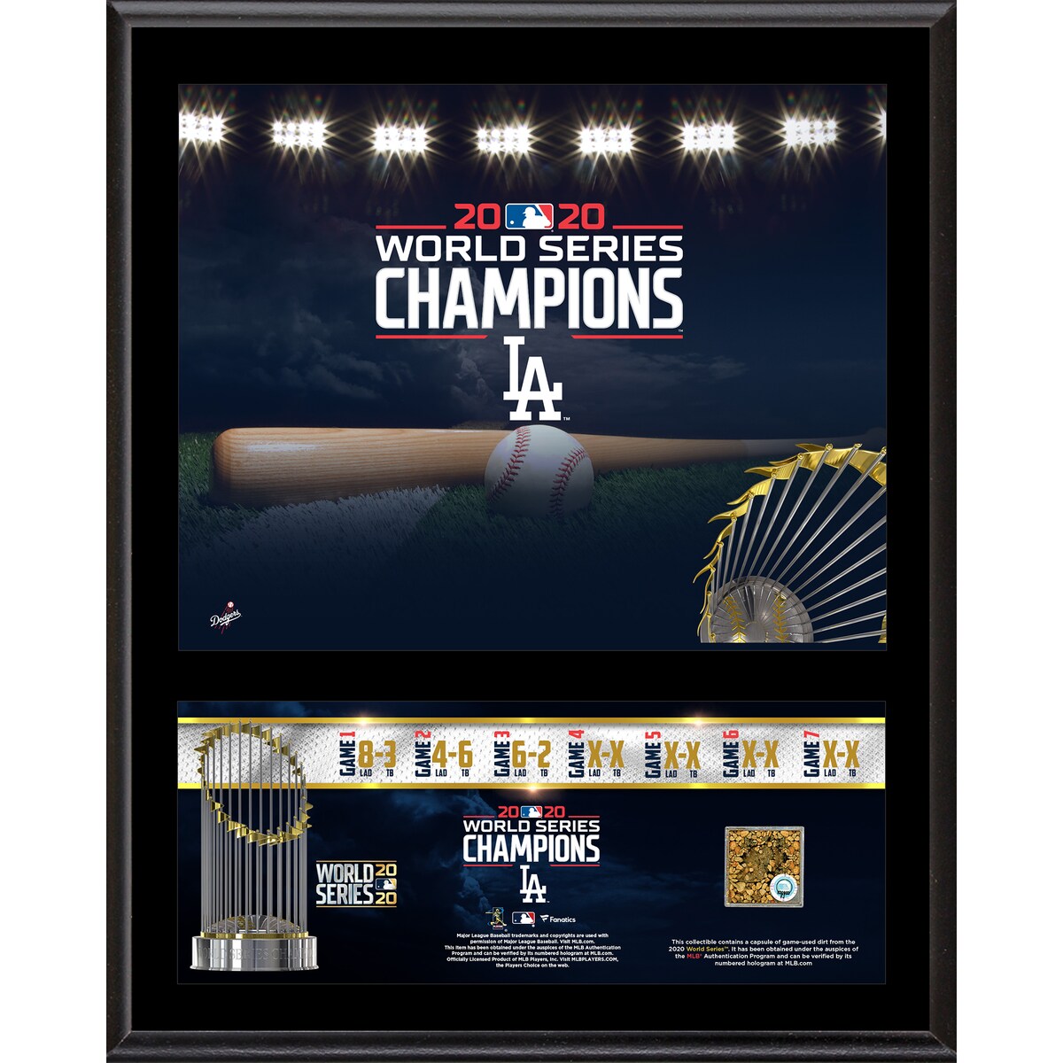MLB ドジャース コレクタブルアイテム（プラーク） Fanatics（ファナティクス） (2020 MLB World Series Champs 12x15 Plaque) 1
