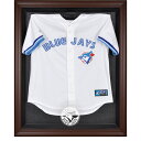 The Toronto Blue Jays brown framed logo jersey display case opens on hinges and is easily wall-mounted. It comes with a 24" clear acrylic rod to display a collectible jersey. It comes constructed with a durable, high-strength injection mold backing, encased by a beautiful wood frame and an engraved team logo on the front. Officially licensed by Major League Baseball. The inner dimensions of the case are 38" x 29 1/2"x 3" with the outer measurements of 42" x 34 1/2" x 3 1/2". Memorabilia sold separately.Includes acrylic rod to hold jerseyWood frameHas a LogoImportedMemorabilia sold separatelyOfficially licensed MLB productEasily wall mountedEngraved team graphicsBrand: Fanatics AuthenticMade in the U.S.A.Collectible jersey display caseOfficially licensedHinges to open easily