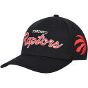 【公式グッズ】NBA ラプターズ アジャスタブルキャップ Mitchell & Ness(ミッチェル&ネス) メンズ ブラック (NBA MNC Current MVP Team Script 2.0 Stretch Snapback)