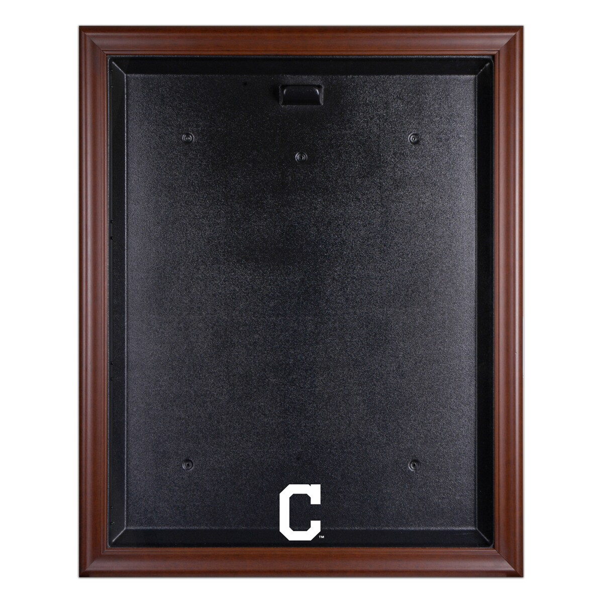 The Cleveland Indians brown framed logo jersey display case opens on hinges and is easily wall-mounted. It comes with a 24" clear acrylic rod to display a collectible jersey. It comes constructed with a durable, high-strength injection mold backing, encased by a beautiful wood frame and an engraved team logo on the front. Officially licensed by Major League Baseball. The inner dimensions of the case are 38" x 29 1/2"x 3" with the outer measurements of 42" x 34 1/2" x 3 1/2". Memorabilia sold separately.Officially licensed MLB productIncludes acrylic rod to hold jerseyHas a LogoWood frameHinges to open easilyOfficially licensedEasily wall mountedCollectible jersey display caseMemorabilia sold separatelyImportedEngraved team graphicsMade in the U.S.A.Brand: Fanatics Authentic
