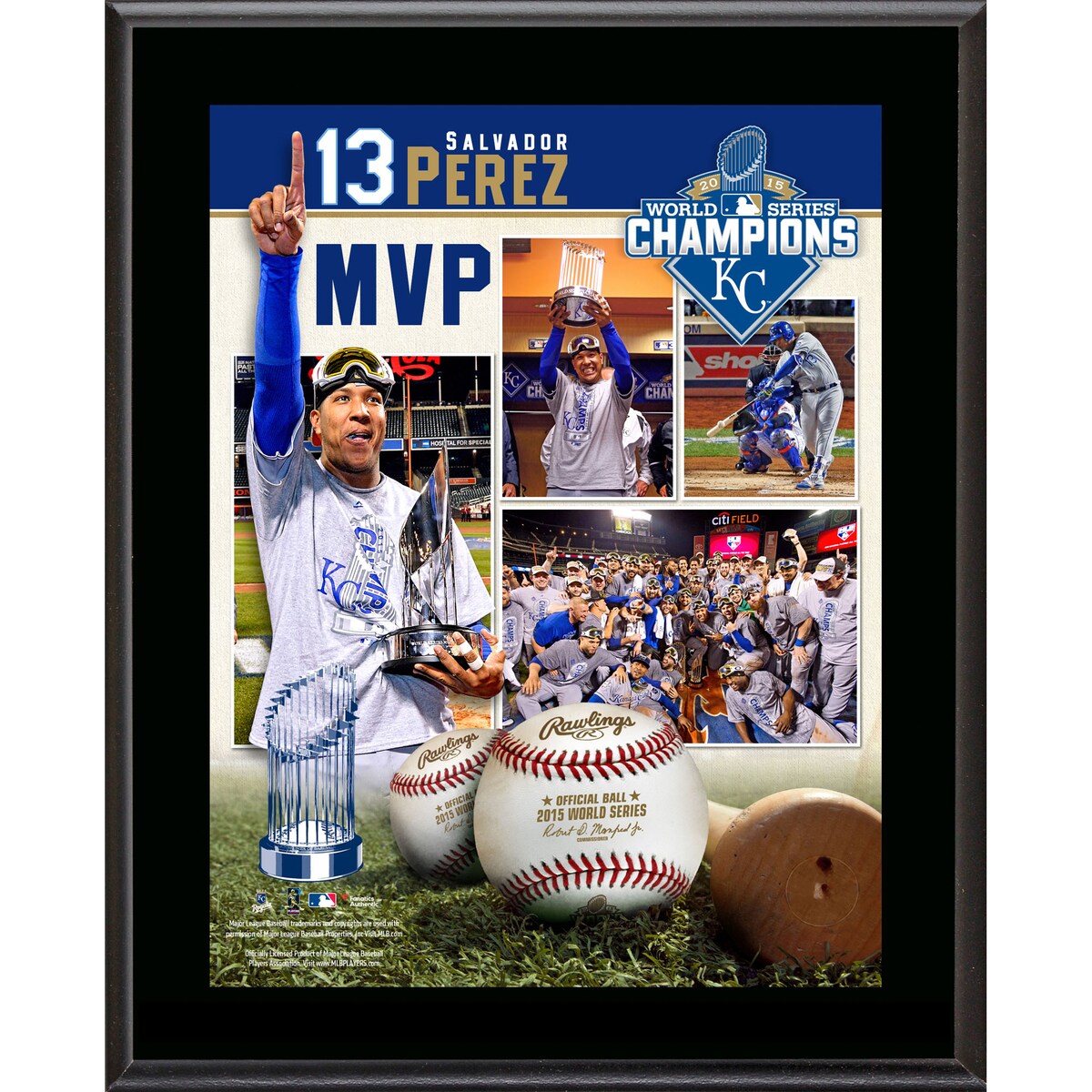 MLB ロイヤルズ サルバドール・ペレス コレクタブルフォト Fanatics（ファナティクス） (WS15 10x13 MVP Plaque)