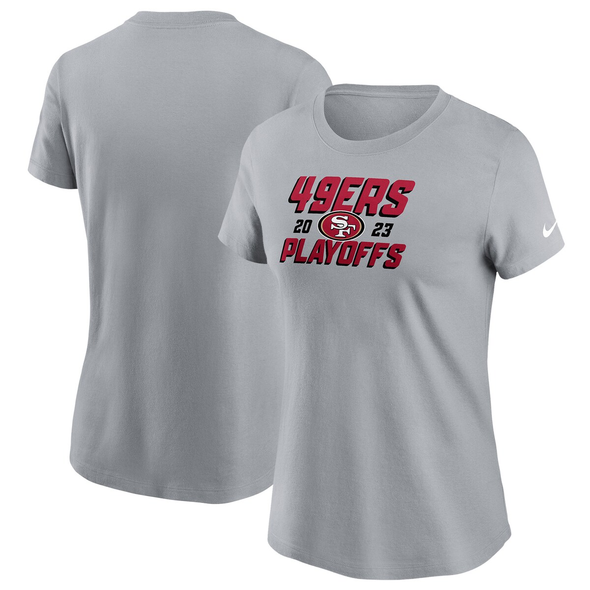 NFL 49ers Tシャツ Nike ナイキ レディース グレイ (23 Womens Nike Playoff Participant Iconic SS Tee)