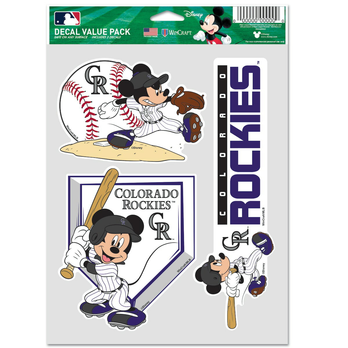 MLB ロッキーズ カー用品 カーアクセサリー ウィンクラフト (3 Pack of Disney Character Fan Decals)