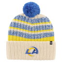 【公式グッズ】NFL ラムズ ニット帽 '47 /フォーティーセブン メンズ クリーム (NFL Tavern Cuffed Pom Knit)