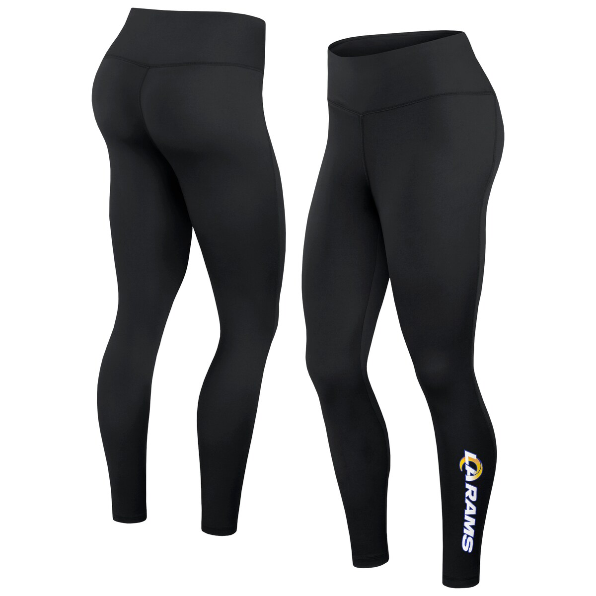 Flaunt your team spirit in a charming fashion with these fresh Los Angeles Rams Stacked leggings by Fanatics Branded. An elastic waistband and comfortable stretchy fabric make these bottoms perfect for a workout or a relaxed game day outfit. Subtle yet striking Los Angeles Rams graphics down the leg add flair.Inseam on size S measures approx. 26.5"Screen print graphicsFlatlock stitchingMachine wash, tumble dry lowImportedOfficially licensedMaterial: 95% Polyester/5% SpandexBrand: Fanatics BrandedElastic waistband