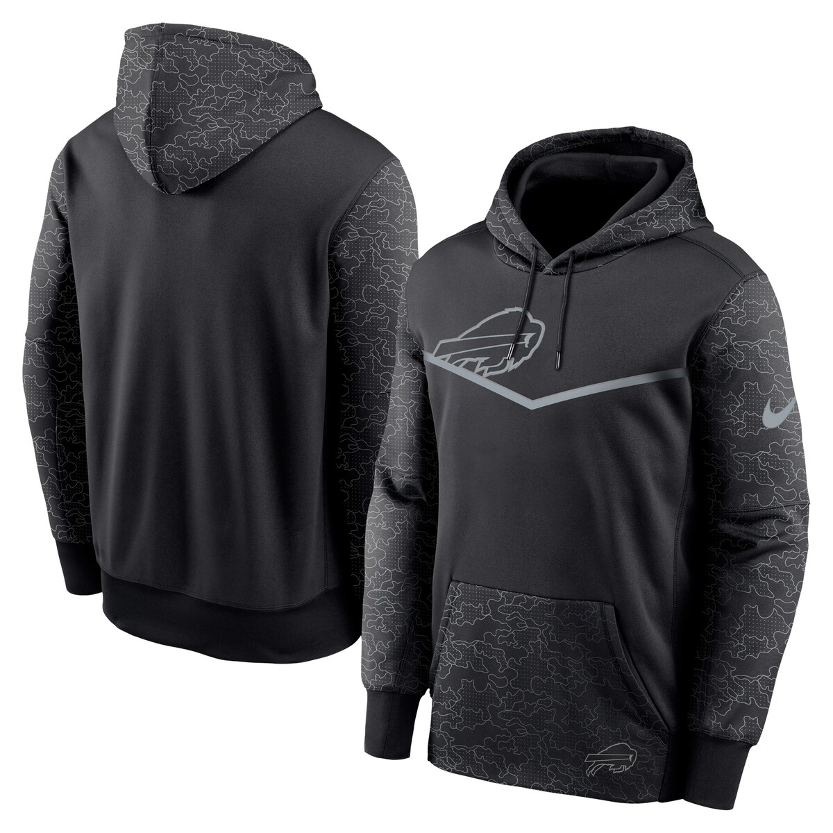 NFL ビルズ プルオーバー パーカー Nike ナイキ メンズ ブラック (22 Men's Nike Rflctv Chevron Logo Hooded Fleece)