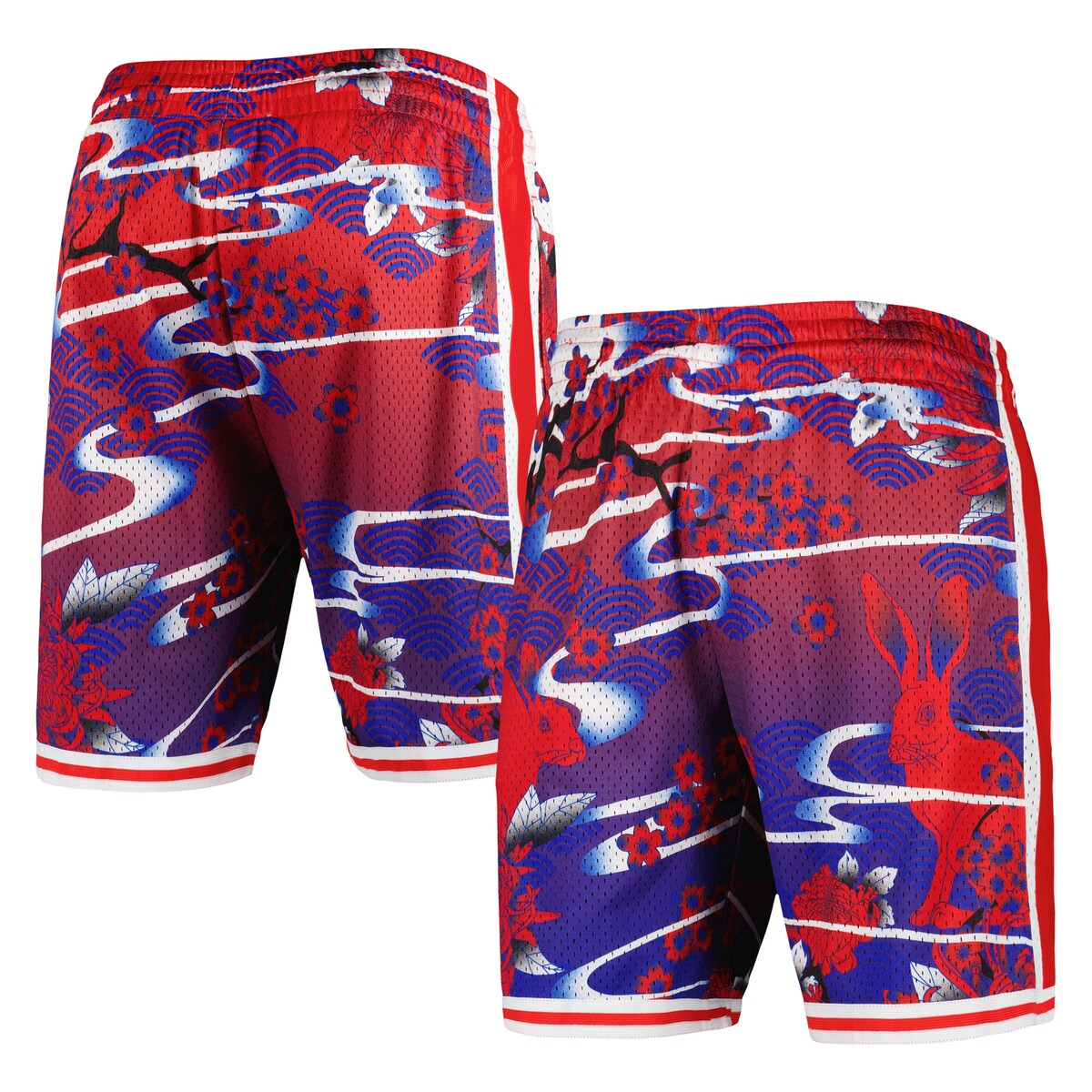 If you're looking for a unique addition to your Philadelphia 76ers collection, look no further than these Lunar New Year Swingman Shorts by Mitchell & Ness. They feature team colors paired with a unique Lunar New Year design that offer an eye catching way to support your Philadelphia 76ers. Additionally, the elastic waistband and mesh fabric make for a comfortable fit every time you sport these shorts.Elastic waistband with drawstringImportedMaterial: 100% PolyesterOfficially licensedMesh fabricBrand: Mitchell & NessMachine wash, line dryInseam on size M measures approx. 8.5"Tackle twill appliquesTwo side pocketsSublimated graphics