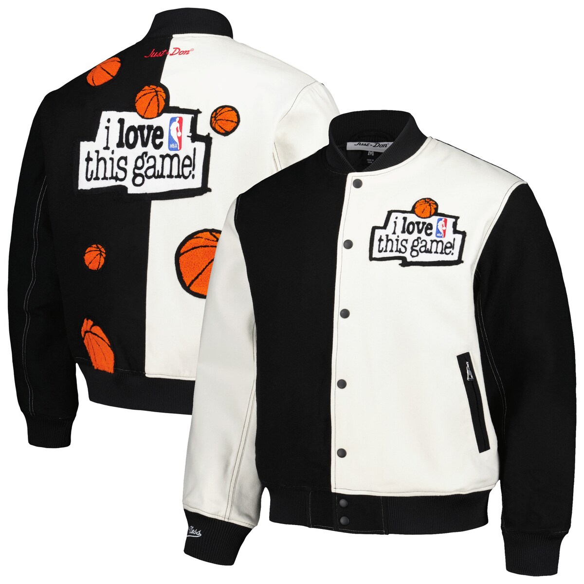 NBA NBA 特別アイテム ジャケット Mitchell & Ness（ミッチェル＆ネス） メンズ ブラック (Mens MNC HWC NBA x Just Don "I Love This Game" Wool Jacket)