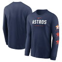 MLB アストロズ 長袖 Tシャツ Nike ナイキ メンズ ネイビー (Men's Nike Sleeve Repeater Cotton Tee SP24)