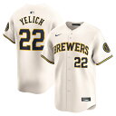 【公式グッズ】MLB ブルワーズ クリスチャン・イェリッチ ホーム リミテッド ユニフォーム Nike/ナイキ メンズ クリーム (2024 Nike Men's Limited Player Jerseys - FTF NTP Master Style)