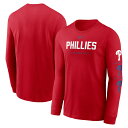 MLB フィリーズ 長袖 Tシャツ Nike ナイキ メンズ レッド (Men's Nike Sleeve Repeater Cotton Tee SP24)