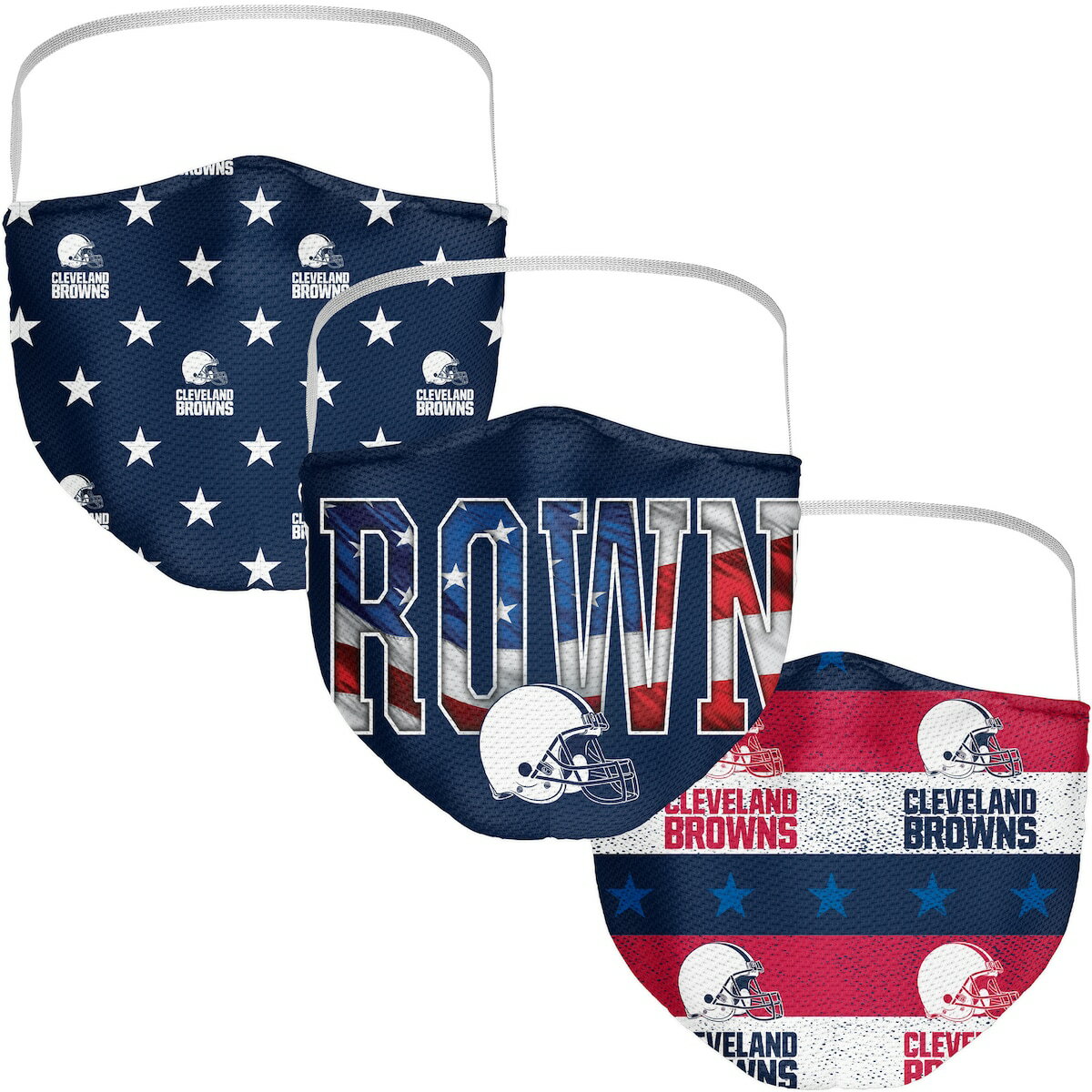 NFL ブラウンズ フェイスマスク Fanatics（ファナティクス） (NFL FB Patriotic 3 Pack Face Covering)