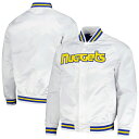 NBA ナゲッツ ジャケット Mitchell & Ness（ミッチェル＆ネス） メンズ ホワイト (NBA MEN'S MNC HWC Throwback Wordmark Satin Jacket)