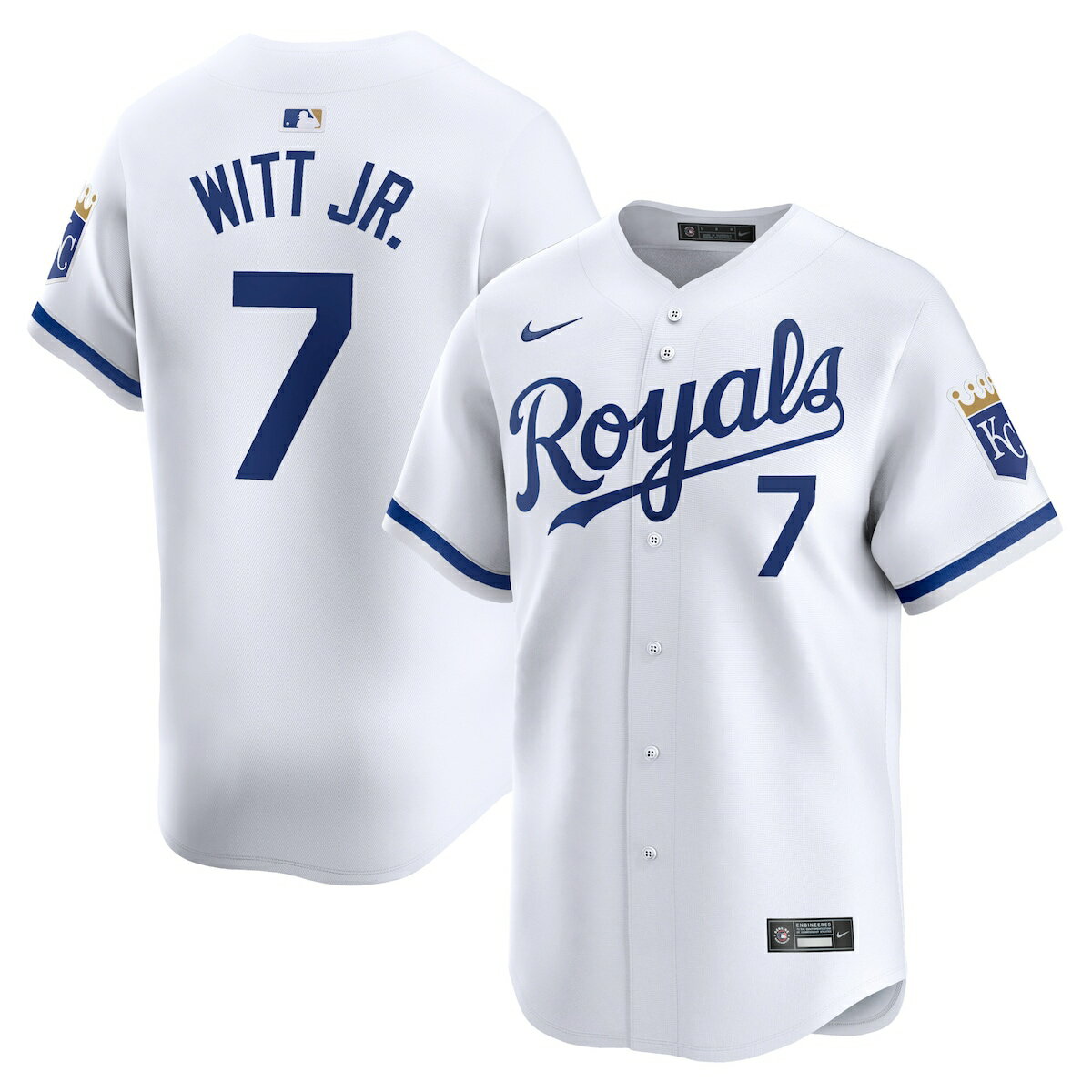 MLB ロイヤルズ ボビー・ウィット・Jr ホーム リミテッド ユニフォーム Nike ナイキ メンズ ホワイト (2024 Nike Men's Limited Player Jerseys - FTF NTP Master Style)