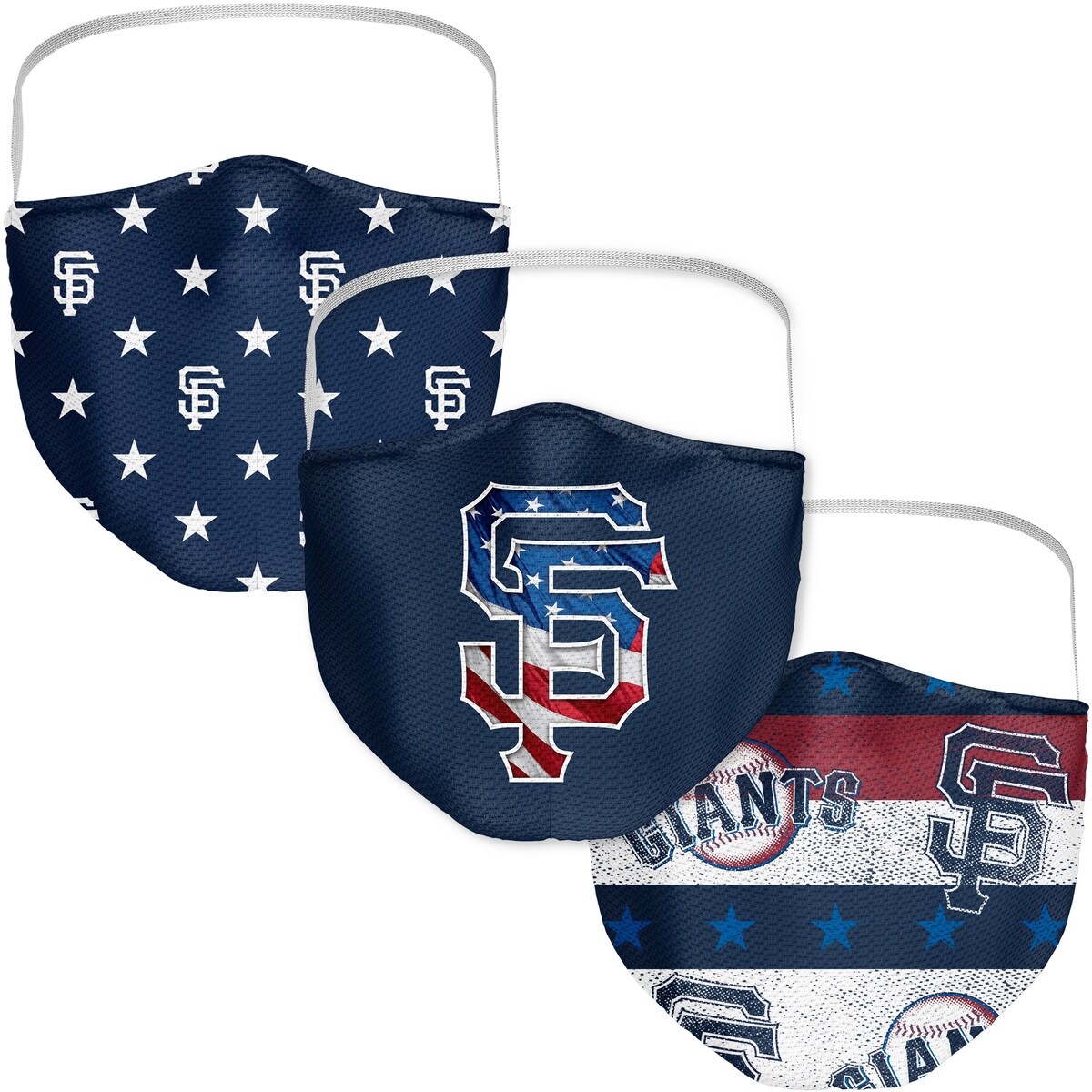 MLB ジャイアンツ フェイスマスク Fanatics（ファナティクス） (MLB FB Patriotic Pack 3 Pack Face Cover)